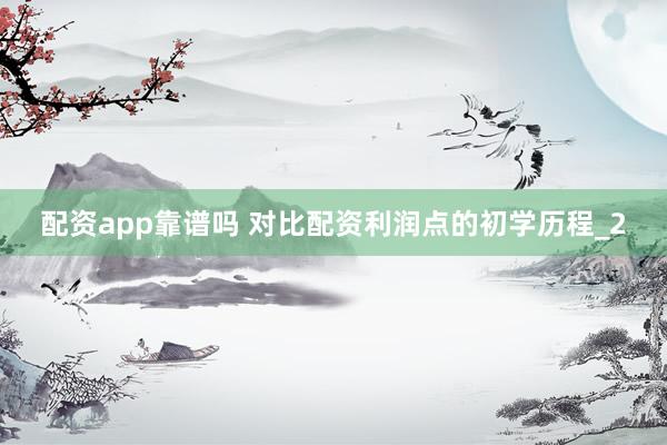 配资app靠谱吗 对比配资利润点的初学历程_2